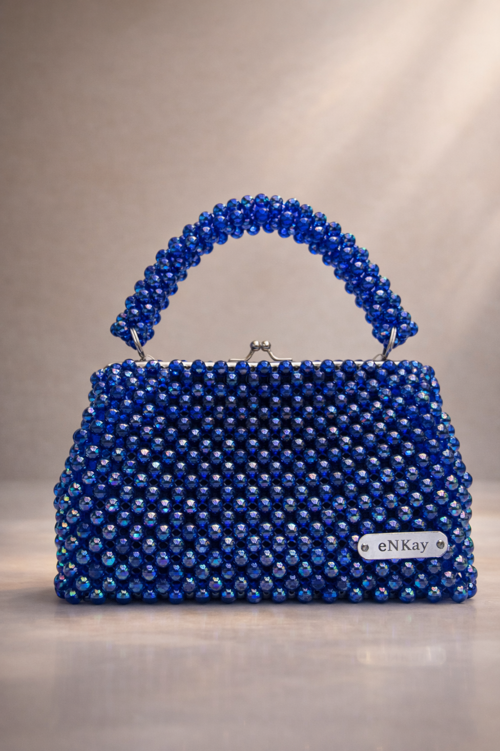 Celeste Clutch — blue crystal beaded clutch